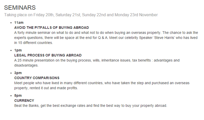 Overseas Property Show Seminars